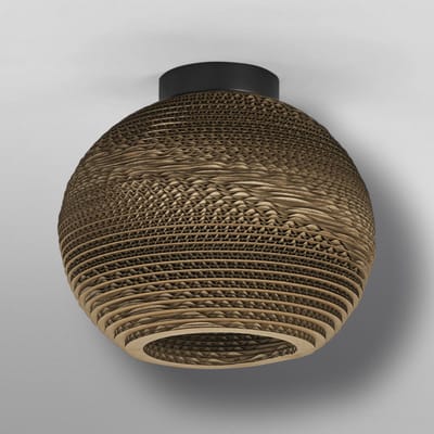 LEDVANCE plafondlamp Decor Cardboard Ball bruin van golfkarton, lichtgewicht, E27, 260 mm diameter, lampenkap van gerecycled materiaal, duurzaam dankzij vervangbare lichtbron, eenvoudig te installeren