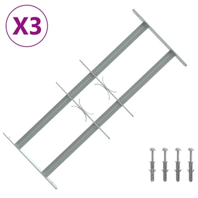vidaXL - Beveiligingsrooster - voor - ramen - met - 2 - kruissteunen - 3 - st