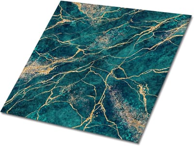 Tulup PVC Tegels - Groene Malachiet Vinyl Tegels - 30 cm x 30 cm - Groente Vinyl Vloer Tegels - Set van 9 - Vinyl Wandtegels - Marmer Plaktegels - Zelfklevende Vinyl Tegels - Plaktegels keuken en Badkamer