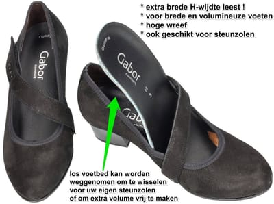 Gabor -Dames - zwart - pumps & hakschoenen - maat 35.5