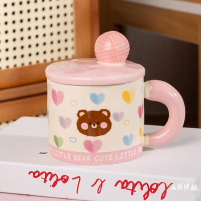 Creatief Meisje Hart Keramische Beker Cartoon Schattige Mok Drinkwaterbeker Kat Koffiekopje Souvenir Cadeau Handdoos 301-400ml