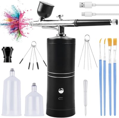 Allecto - Draadloze Airbrush Set met Compressor - Oplaadbare Handheld