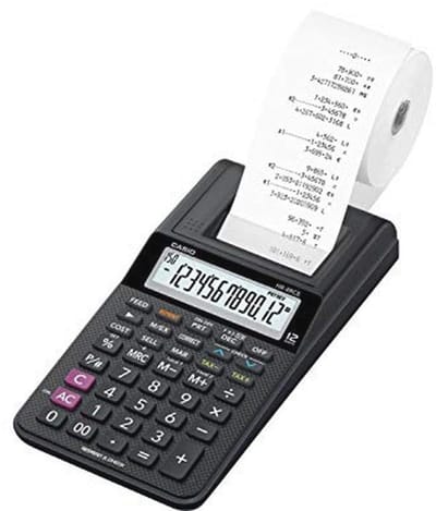 Printende bureaurekenmachine 12-cijferig met herhalingsdruk en professionele percentage berekening