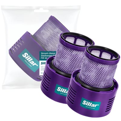 Sillar Stofzuigerfilters - Wasbaar - Vervangend Filter voor Dyson Stofzuiger – Geschikt voor V10, SV12, SV27 – 2 Stuks
