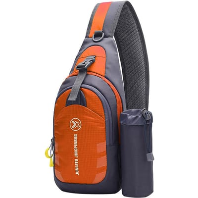 Heren Dames Waterdichte Kleine Borsttas Rugzak Reis Sport Schouder Sling Rugzak Crossbody Tassen Cadeau Gym oranje