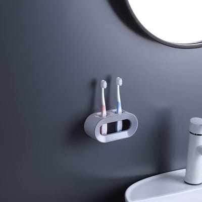 Elektrische tandenborstelhouder Dubbel gat Zelfklevend standaardrek Wandmontage Houder Opslag Ruimtebesparende badkameraccessoires