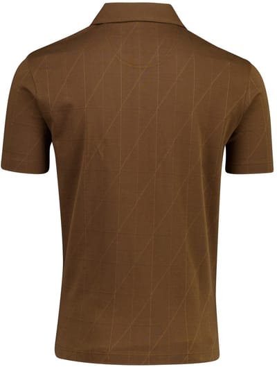 Bruin overhemd Pierre Cardin Atelier korte mouwen structuur