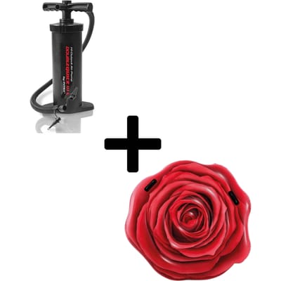 Intex - Waterplezier Relaxset - Rode Roos Luchtbed - Snel Opblazen