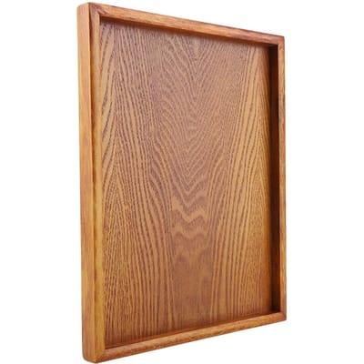 Rechthoekig Houten Theeblad Serveertafel Bord Snacks Voedsel Opbergbak voor Hotel Thuis 30x24cm