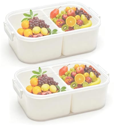 Dailygoods- Snackbox met 2 Vakken - Draagbare Snackdoosjes - Lekvrije Snackschaal - BPA-vrij - Vaatwasserbestendig - Organiseren voor Feestjes - Snackcontainer