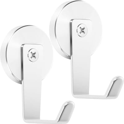 Sterke magnetische haakjes, 2 stuks - zware belasting, boorvrij monteren, zilverkleurig