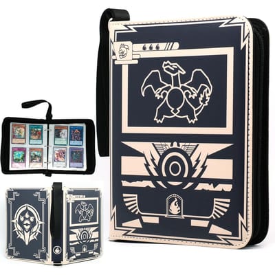 400 STUKS Kaartalbum Map Sleeves met Rits PTCG Yugioh TCG 4-Vakken Verzamelkaart Kaarthouder Speelgoed Cadeau