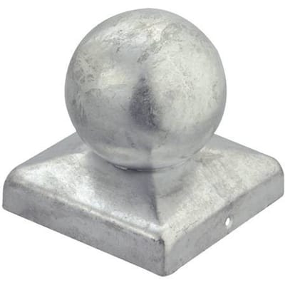 Paalkap bol - paalornament voor schuttingpaal - 90 x 90 mm - verzinkt