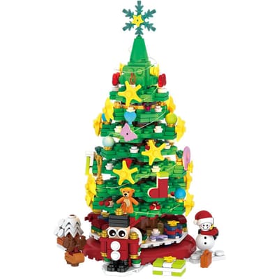 Hoge Kwaliteit Kerst Hoge Kwaliteit Boom Hoge Kwaliteit Gebouw Hoge Kwaliteit Blokken Bouwdelen Zelfmontage Hoge Kwaliteit Decoratie