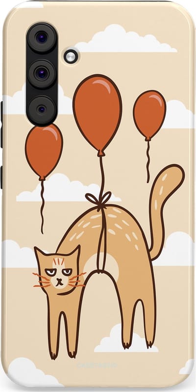 Casetastic Hoesje Geschikt voor Samsung A54 (5G) - Stijlvolle Beschermende Duo-layer Case - Kattenfeest Ballonnen