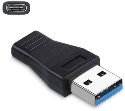USB 3.0 naar USB-C Female compacte adapter kabel - voor o.a. laptop en telefoon - zwart
