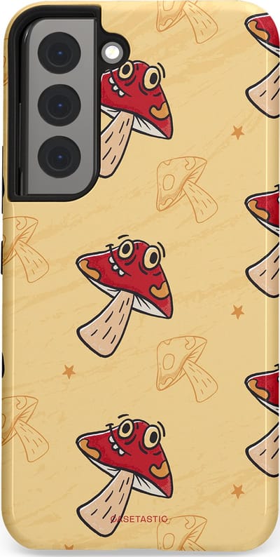 Casetastic Hoesje Geschikt voor Samsung S22 - Stijlvolle Beschermende Duo-layer Case - Vrolijke Paddestoel