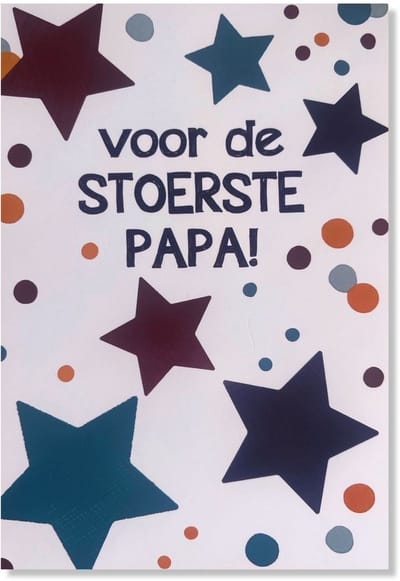 Vaderdag Wenskaart - Voor de Stoerste Papa! - Vaderdagkaart - 12x17cm - gevouwen kaart Inclusief envelop
