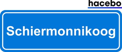 Hacebo - Plaatsnaam Sticker - 29x10 CM - Schiermonnikoog sticker - Verkeersborden sticker - grappige cadeaus - Schiermonnikoog