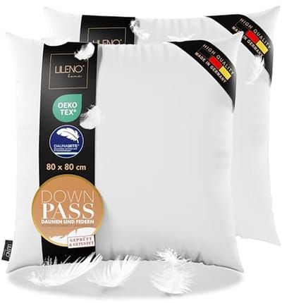 3-Kamer Donskussen 80 x 80 cm - Set van 2 - Geschikt voor Allergieën - Duurzaam en Ademend Hoofdkussen