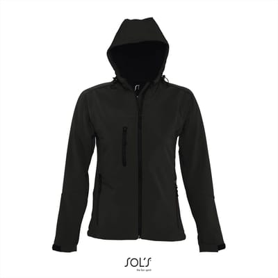 SOL'S Women´s Hooded Softshell Jacket Replay L849 - Black - M