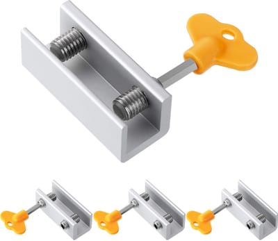 Dailygoods- Raamsloten 4 stuks - Schuifdeur Stoppers - Dubbele Vergrendeling - Verstelbaar - Sleutelbediening - Duurzaam Metaal - Deurslot