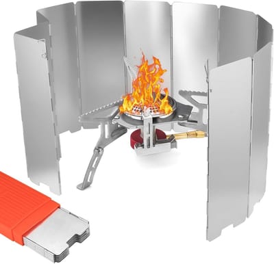 Camping Kooktoestel Windscherm - Outdoor Keuken Windbescherming - Koken in de Natuur - 12 Aluminium Platen