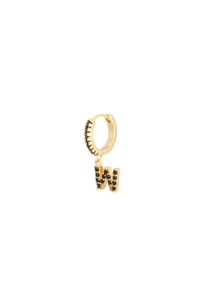 Oorbellen Letter W Zwart Copper