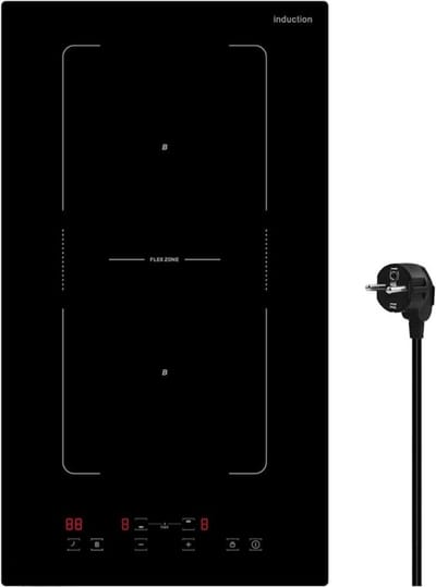RUX® Inductie Kookplaat Vrijstaand - Dubbele Inductiekookplaat - Kooktoestel - Touchscreenbediening - Zwart - ‎52cm x 59cm x 6cm; 8.5 kg