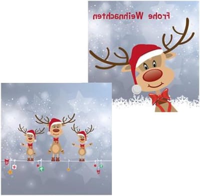 Set van 40 Stuks Kerst Servetten met Rendier 33 x 33 cm - Wegwerp Servetten voor Feestelijke Tafeldecoratie en Kerstversiering