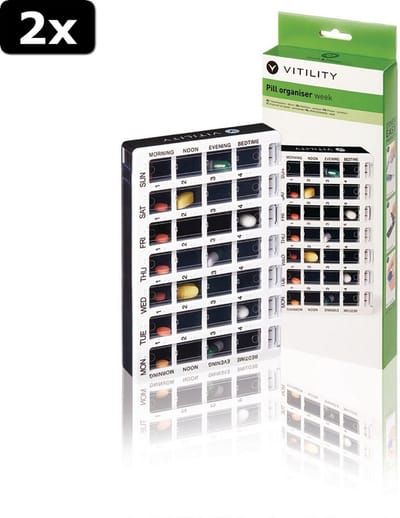 2x Vitility VIT-70610350 Pillendoosje - Week