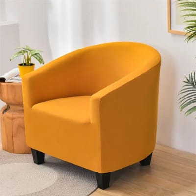 Elastische Kerst Kuipbankhoes Stretch Spandex Clubfauteuil Hoes voor Woonkamer Koffiebar Eenpersoons Bankhoes Only Tub Sofa Cover orange