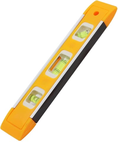 Dailygoods- Waterpas 23 cm - Magnetisch - 3 Libellen 0°/45°/90° - Licht Aluminium Profiel - Mini Waterpas - Ideaal voor Metselwerk