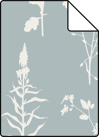 Proefstaal ESTAhome behang veldbloemen lichtblauw - 26.5 x 21 cm - 139394-S
