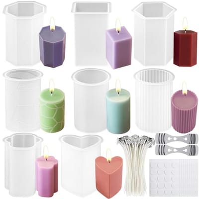 220 Stuks Siliconen Kaarsenset - Creatieve 3D Kaarsvormen met 200 Lonten en Accessoires