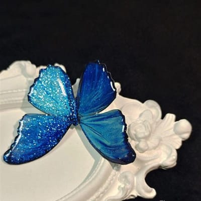 Épingle à cheveux papillon ambiance Mori Design de tempérament niche Pince crocodile Mode Polyvalente Accessoires de cheveux pastoraux L bleu