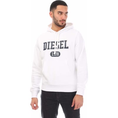 Heren Diesel S-Ginn 1-B Hoodie in Wit