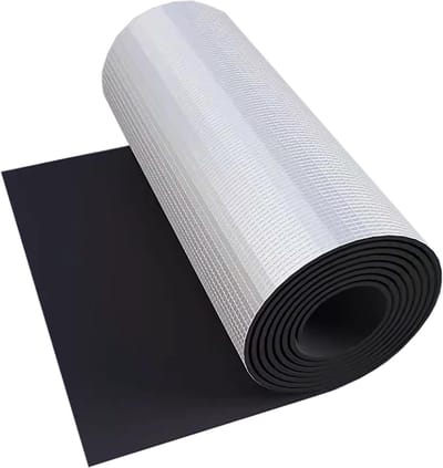 Geluiddempend Schuim - Isolatie Rol - Geluidsisolatie Camper - Zelfklevende Aluminium - 10mm x 10m - Aluminium