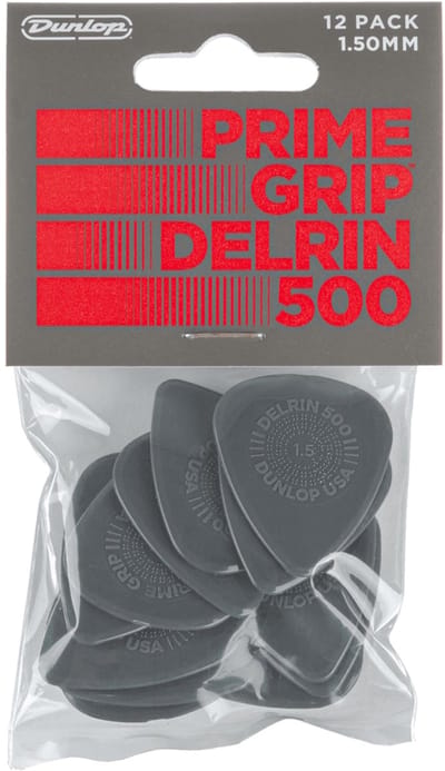Jim Dunlop Delrin 500 Prime Grip - Plectrums - 1,50 mm - Player's Pack