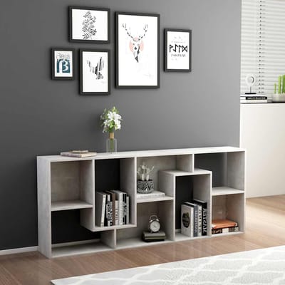 vidaXL - Boekenkast - 67x24x161 - cm - bewerkt - hout - betongrijs