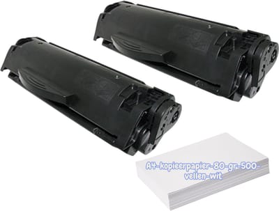 KATRIZ® Huismerk Toner 2x Q2612X (HP 12X)/Canon FX9/ FX10/Canon703|Zwart|3.000 Pagina’s + A4-80GR-500vellen-wit|Geschikt voor HP LaserJet 1010/1012/1015/1016/1018 / 1020/1022/1022N/1022NW /3015/3020/3030/3050/3052/3055 / M1005series/M1319 series