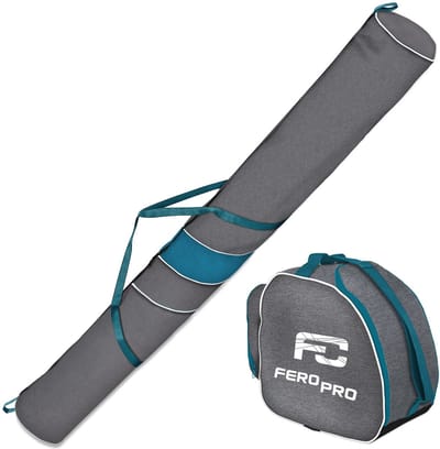 FEROCITY - Ski- en skischoenhoes - voor één paar ski's - Bescherming voor winteruitrusting - Len Turquoise