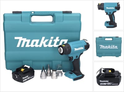 Makita DHG 181 F1K accu-heteluchtpistool 18 V 150 - 550 °C + 1x accu 3,0 Ah + koffer - zonder oplader