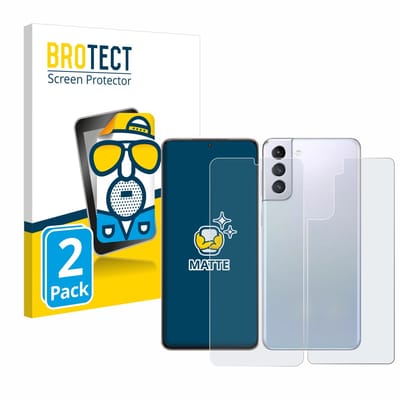 BROTECT - Screenprotector voor Samsung Galaxy S21 Plus 5G (Voor+Achter) - Folie Beschermfolie matte 2 Stuks