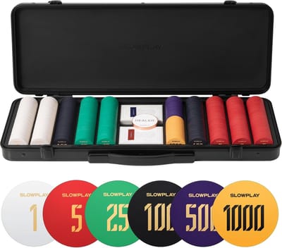 Keramische Pokerfiches Set - Speelfiches - Casinospellen - Luxe Koffer - 500 stuks - Met waardes