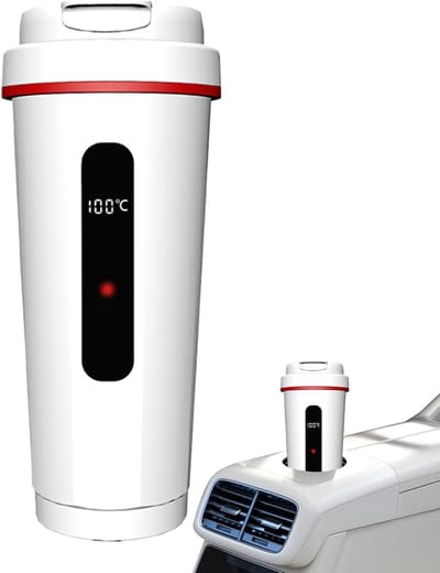 Elektrische Waterkoker Auto - Reis Waterkoker - Dranken Verwarmen - Roestvrij Staal - 500 ml - Zwart