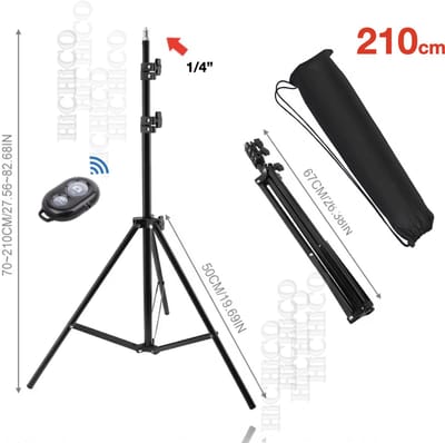 HiCHi® Telefoon Statief - Camerastatief - Tripod smartphone - Statief – Standaard - Tripod 210cm met Draagtas