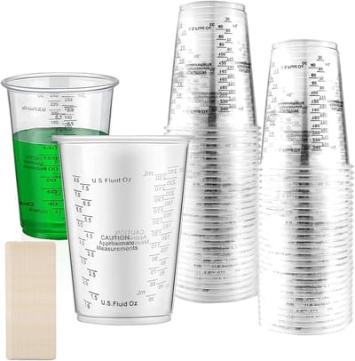 Mengbeker 240 ml - kunststof kleurmengbekers - herbruikbaar - ideaal voor het mengen van vloeistoffen - SnelShoppen