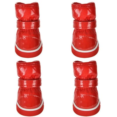 Winter Warme Hondenschoenen Voor Kleine Honden Katten Buiten Antislip Waterdichte Sneeuwschoenen Puppy Chihuahua Yorkies Mopshond Schoenen Huisdier Schoenen (Red,3) rood