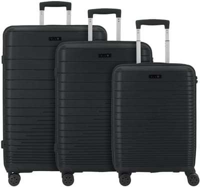 d & n Travel Line 4600 4 wielen Kofferset 3-delig - Harde bagage - TSA slot - black
